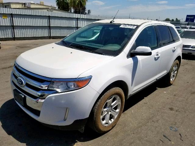 2FMDK3JC9EBB24386 - 2014 FORD EDGE SEL WHITE photo 2