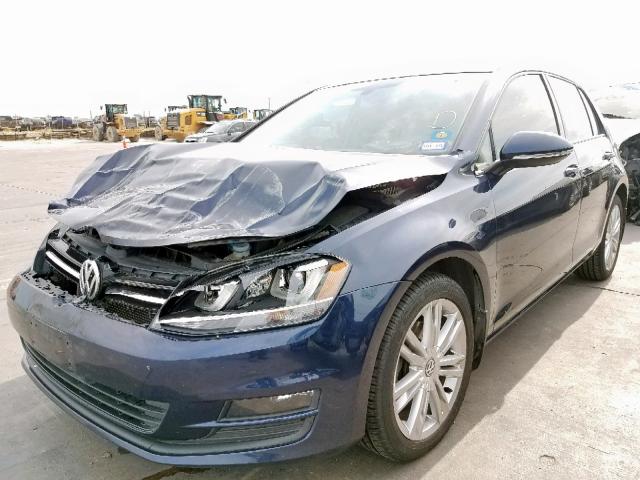 3VW2A7AU9FM052133 - 2015 VOLKSWAGEN GOLF TDI BLUE photo 2