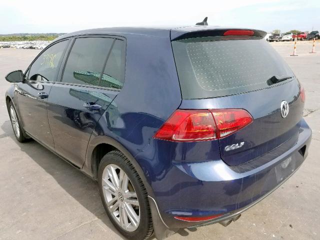 3VW2A7AU9FM052133 - 2015 VOLKSWAGEN GOLF TDI BLUE photo 3