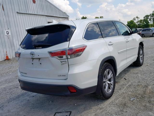 5TDBKRFH8ES030534 - 2014 TOYOTA HIGHLANDER WHITE photo 4