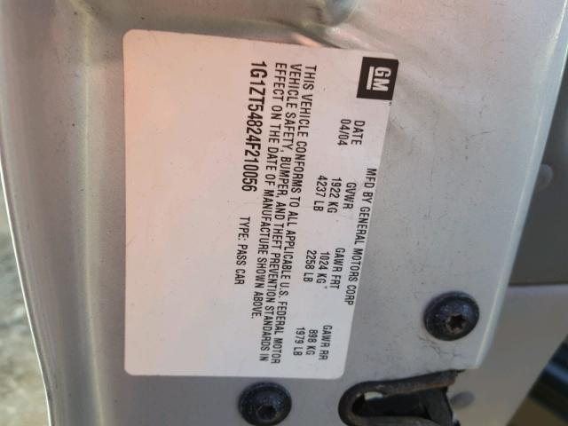 1G1ZT54824F210056 - 2004 CHEVROLET MALIBU LS 银色 照片 10