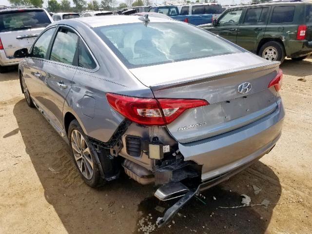 5NPE34AF8FH105470 - 2015 HYUNDAI SONATA SPO SILVER photo 3