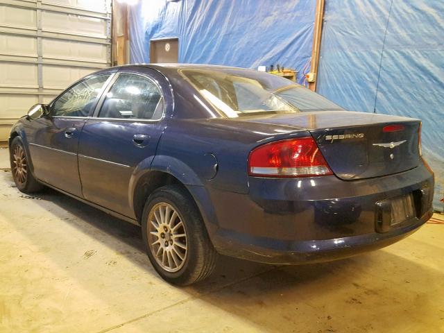 1C3EL46X94N240704 - 2004 CHRYSLER SEBRING LX BLUE photo 3