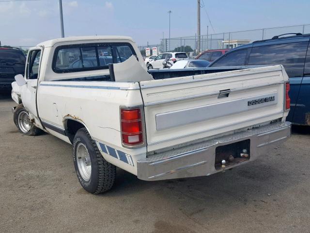 1B7HD14T6FS717386 - 1985 DODGE D-SERIES D WHITE photo 3