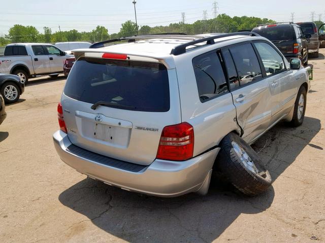 JTEHF21A830139443 - 2003 TOYOTA HIGHLANDER GRAY photo 4