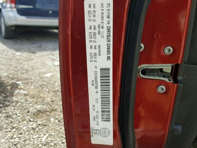 2C3CCAAG0DH577364 - 2013 CHRYSLER 300 RED photo 10