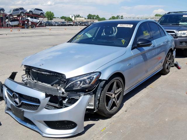 55SWF6EB2GU129499 - 2016 MERCEDES-BENZ C 450 4MAT SILVER photo 2