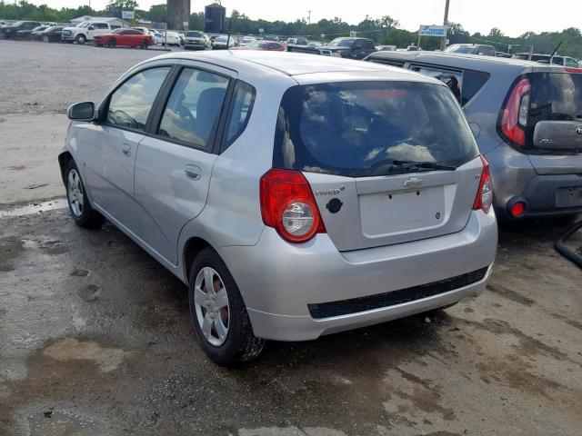 KL1TD66E69B325106 - 2009 CHEVROLET AVEO LS SILVER photo 3