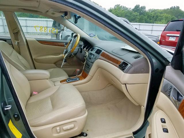 JTHBA30G855141511 - 2005 LEXUS ES 330 GREEN photo 5