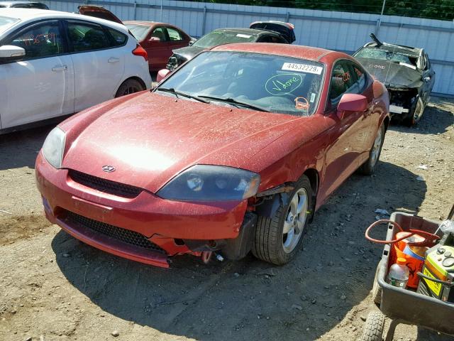 KMHHM65D96U193901 - 2006 HYUNDAI TIBURON GS RED photo 2