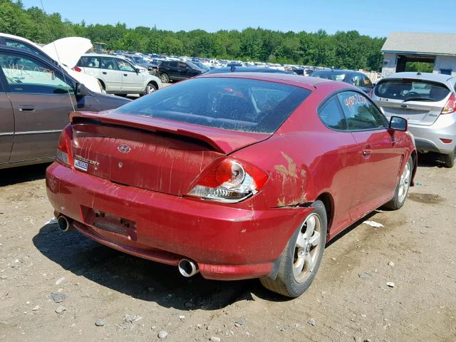 KMHHM65D96U193901 - 2006 HYUNDAI TIBURON GS RED photo 4