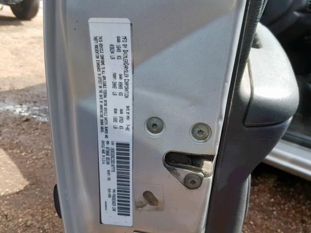 1B3ES26C33D107779 - 2003 DODGE NEON SE SILVER photo 10