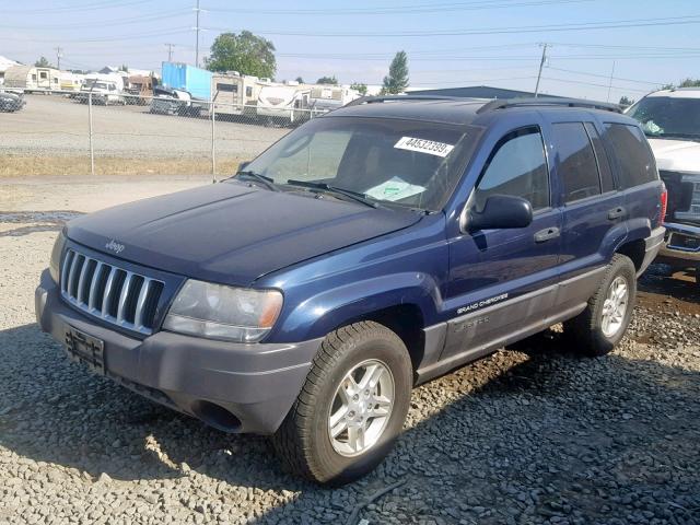 1J4GW48S64C221093 - 2004 JEEP GRAND CHER BLUE photo 2