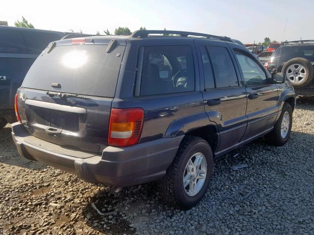 1J4GW48S64C221093 - 2004 JEEP GRAND CHER BLUE photo 4