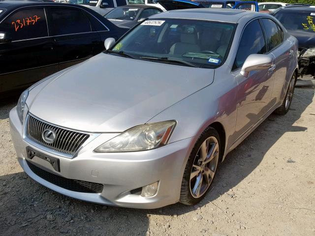 JTHBF5C22A5110021 - 2010 LEXUS IS 250 SILVER photo 2