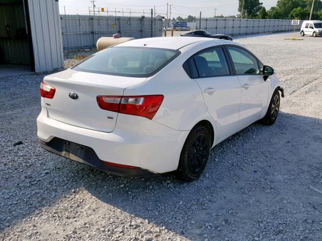 KNADM4A35G6576340 - 2016 KIA RIO LX WHITE photo 4