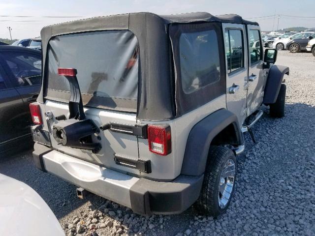 1J4GA39157L171001 - 2007 JEEP WRANGLER X SILVER photo 4