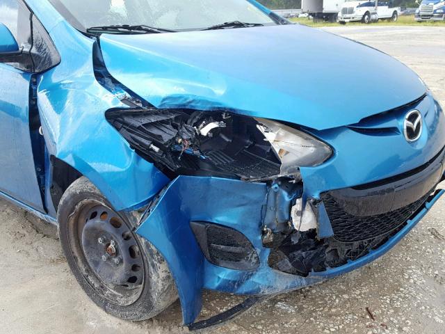 JM1DE1HYXB0130079 - 2011 MAZDA MAZDA2 BLUE photo 9