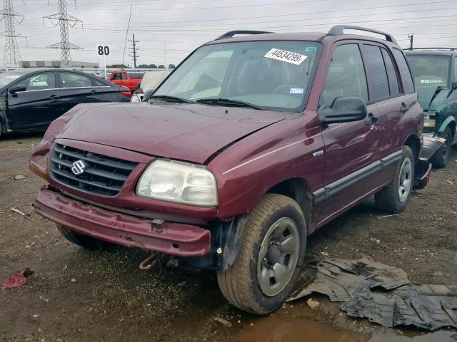 2S3TD52V826108241 - 2002 SUZUKI VITARA JLX BURGUNDY photo 2