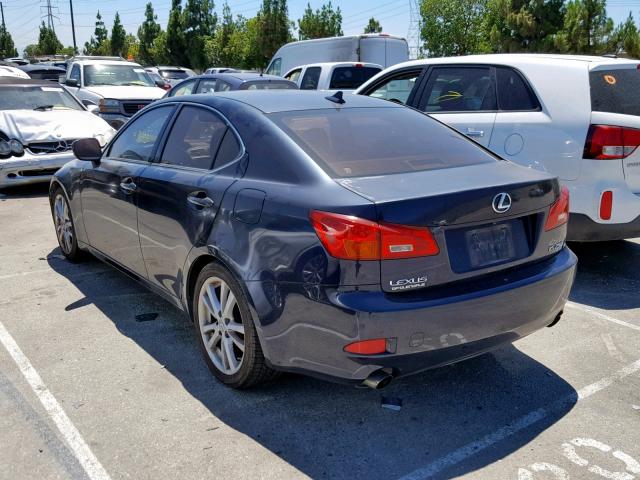 JTHBK262575039296 - 2007 LEXUS IS 250 BLUE photo 3