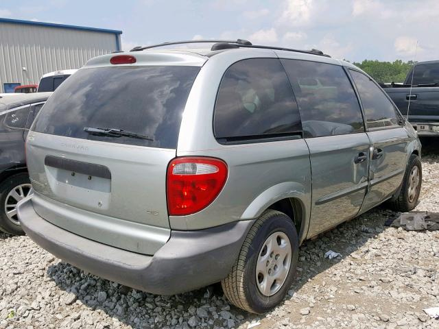 1D4GP25393B277797 - 2003 DODGE CARAVAN SE TEAL photo 4