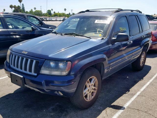 1J4GX48S64C178985 - 2004 JEEP GRAND CHER BLUE photo 2