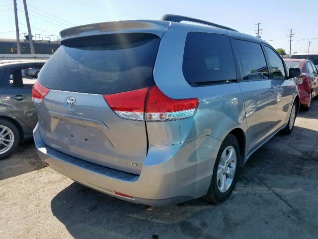 5TDKK3DC8BS137826 - 2011 TOYOTA SIENNA LE SILVER photo 4