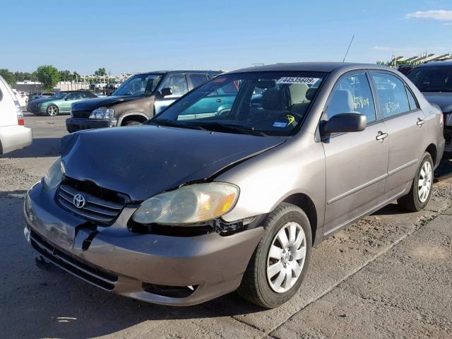 2T1BR32E23C082090 - 2003 TOYOTA COROLLA CE GRAY photo 2