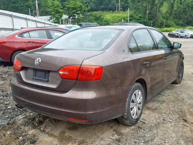 3VW2K7AJ6CM469031 - 2012 VOLKSWAGEN JETTA BASE BROWN photo 4
