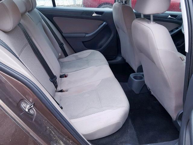 3VW2K7AJ6CM469031 - 2012 VOLKSWAGEN JETTA BASE BROWN photo 6