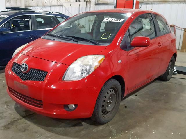 JTDJT923885156907 - 2008 TOYOTA YARIS RED photo 2