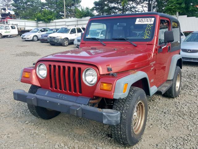 1J4FY19S9XP439836 - 1999 JEEP WRANGLER / RED photo 2