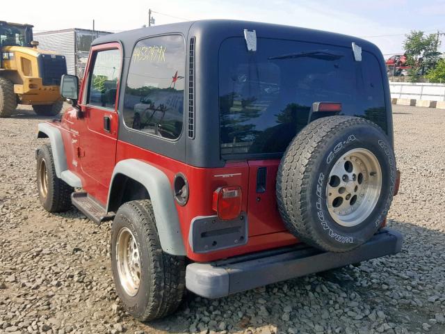 1J4FY19S9XP439836 - 1999 JEEP WRANGLER / RED photo 3