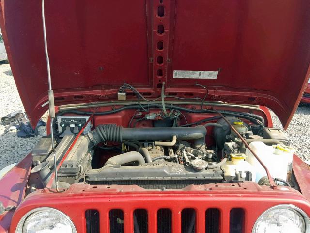 1J4FY19S9XP439836 - 1999 JEEP WRANGLER / RED photo 7