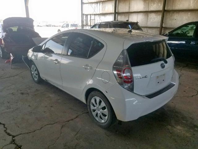 JTDKDTB37D1554769 - 2013 TOYOTA PRIUS C WHITE photo 3