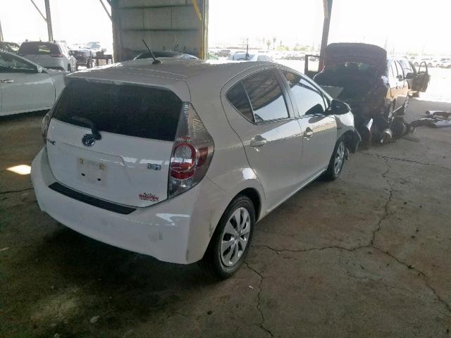 JTDKDTB37D1554769 - 2013 TOYOTA PRIUS C WHITE photo 4