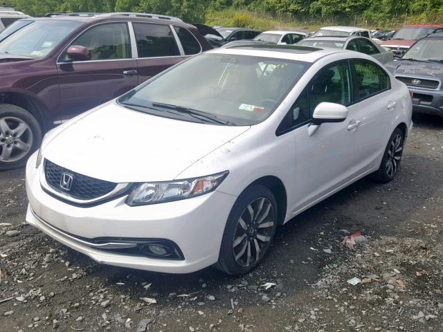 19XFB2F95EE233229 - 2014 HONDA CIVIC EXL WHITE photo 2