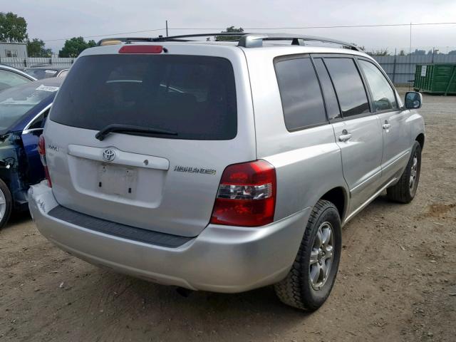 JTEGD21A450128668 - 2005 TOYOTA HIGHLANDER SILVER photo 4