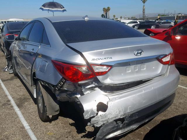 5NPEB4AC5EH817183 - 2014 HYUNDAI SONATA GLS SILVER photo 3