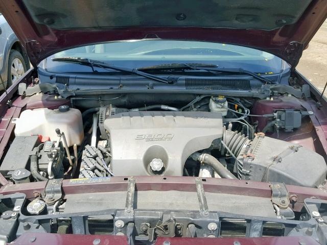 1G4HP52K744109706 - 2004 BUICK LESABRE CU BURGUNDY photo 7