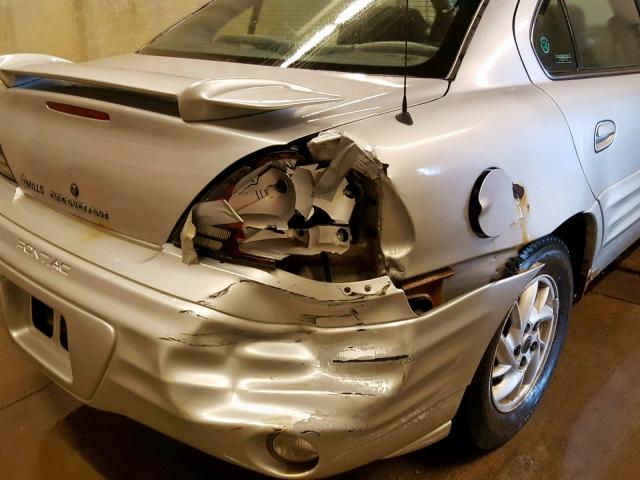 1G2NF52E01C177730 - 2001 PONTIAC GRAND AM S SILVER photo 9