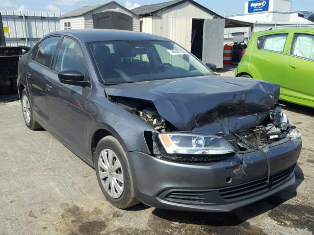 3VW2K7AJXEM224249 - 2014 VOLKSWAGEN JETTA BASE GRAY photo 1