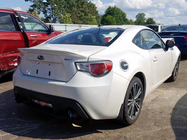 JF1ZCAC15D1606876 - 2013 SUBARU BRZ 2.0 LI WHITE photo 4