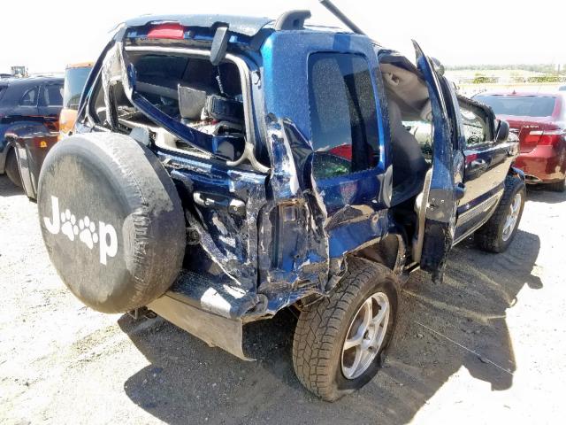 1J4GL48K82W152654 - 2002 JEEP LIBERTY SP BLUE photo 4