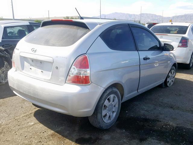 KMHCM36C37U039037 - 2007 HYUNDAI ACCENT GS SILVER photo 4