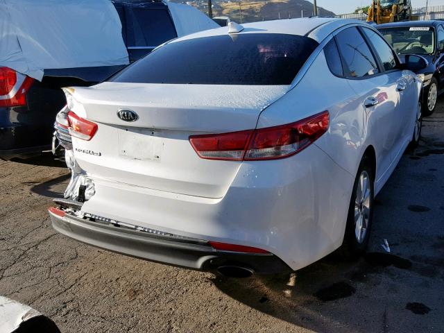 5XXGT4L38GG019178 - 2016 KIA OPTIMA LX WHITE photo 4