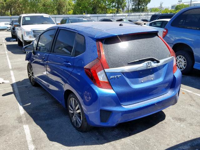 3HGGK5H87FM756688 - 2015 HONDA FIT EX BLUE photo 3