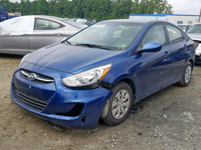 KMHCT4AE2GU964121 - 2016 HYUNDAI ACCENT SE BLUE photo 2