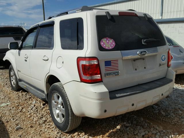 1FMCU49379KC03759 - 2009 FORD ESCAPE HYB WHITE photo 3