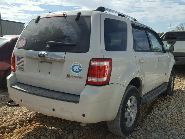 1FMCU49379KC03759 - 2009 FORD ESCAPE HYB WHITE photo 4